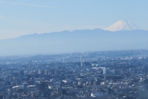 東京都庁の南展望室の景色　富士山